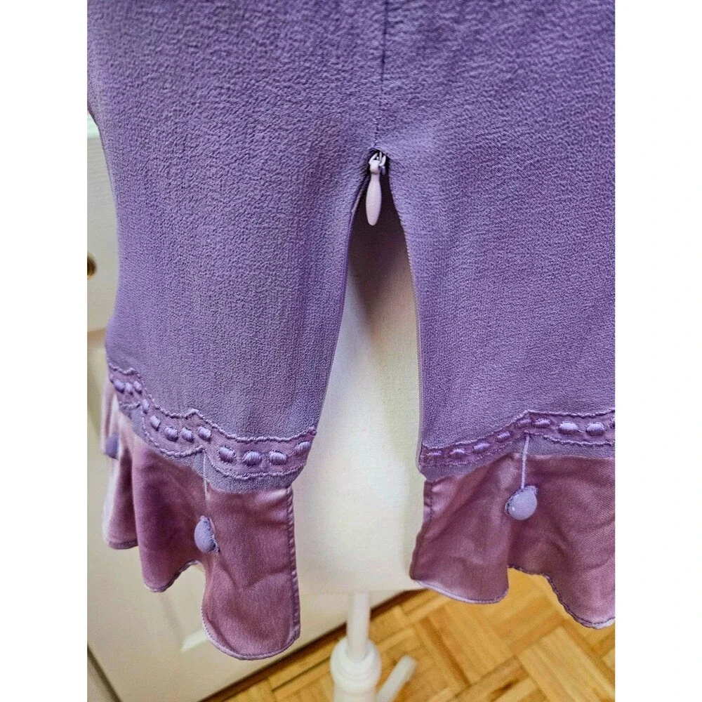 RARE Vintage NATAYA Romantic Fairy Purple Lavender 100% Silk Blouse Top - Picture 7 of 16